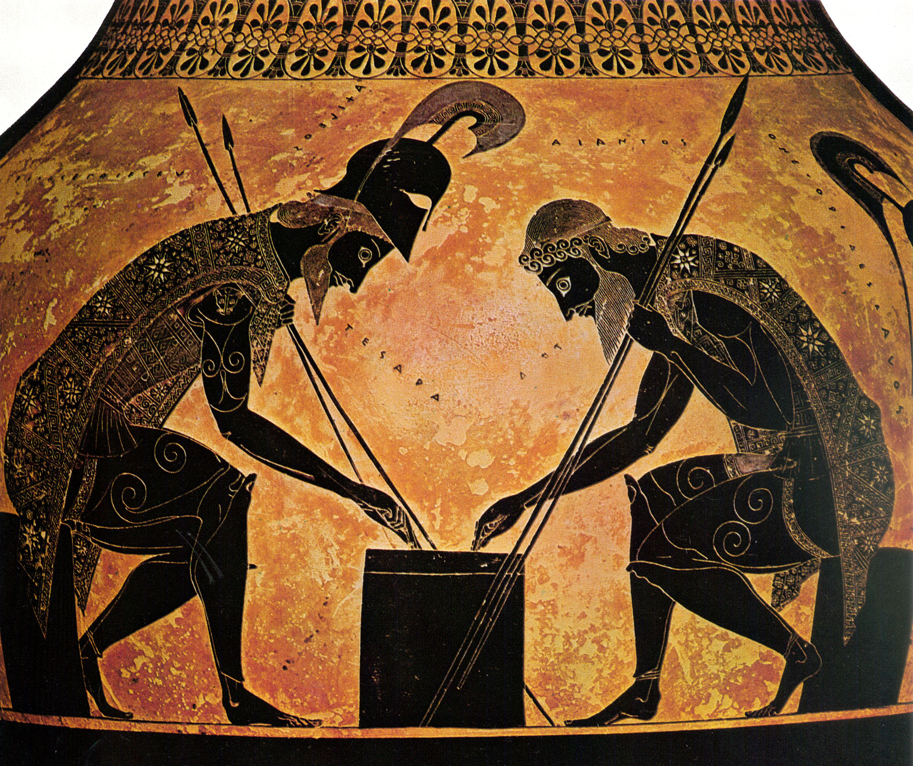 achilles and ajax playing a dice game