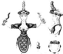 minoan snake goddess style and category